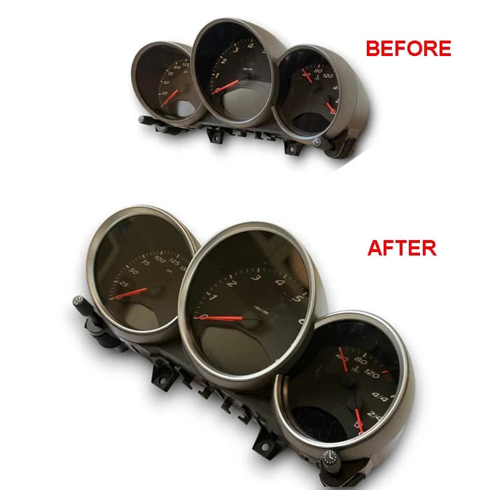 Anelli Decorativi per Cruscotto in Stile Cromato Opaco e Fibra di Carbonio Opaca per Porsche Cayman Boxster S 987