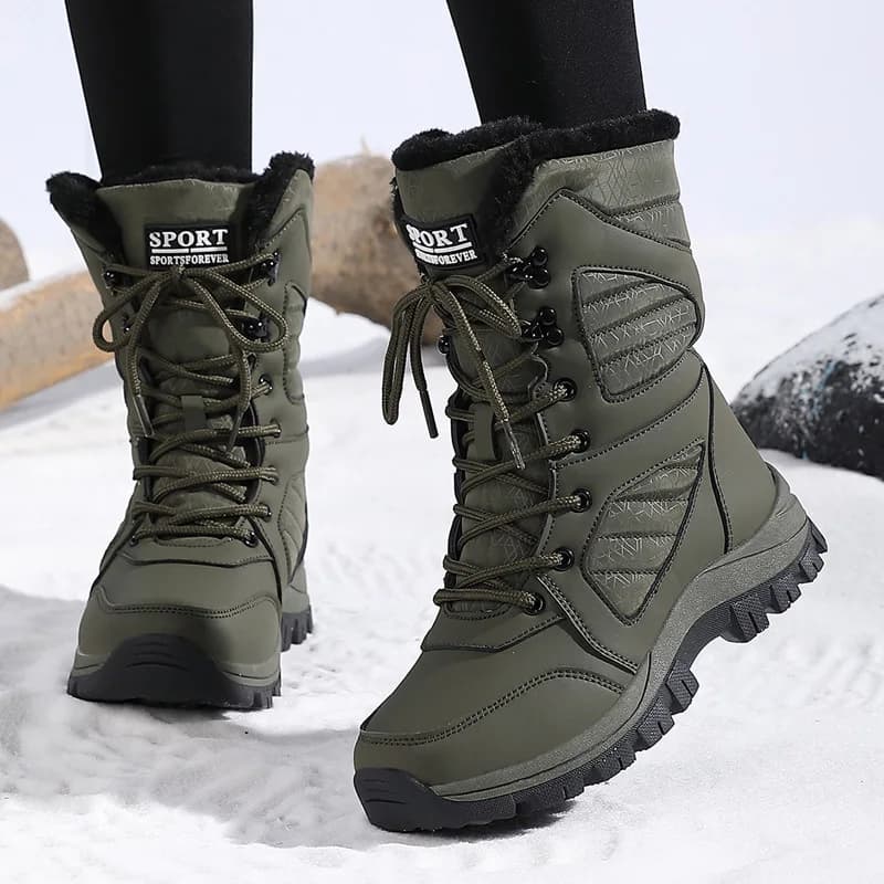 Women Snow Boot High-top Waterproof Ankle Boots Ladies Thick Plus Warm Snow Hiking Boots Outdoor Cotton Shoes Sneakers