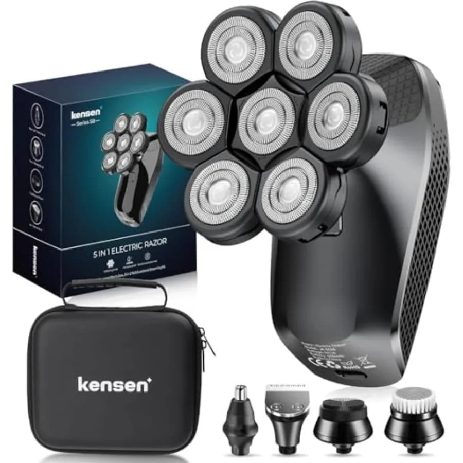 7D Head Shavers for Bald Men - 5 in 1 Electric Head Hair Shaver, Head Electric Razor with Nose Hair and Beard Trimmer Cordless