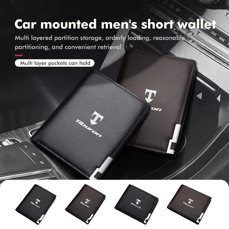 Car Short Wallets Simple Card Holder Leather Purse Money Clip For Hyundai Tuscani Coupe Tiburon 2004 2005 2006 2007 2008 2009