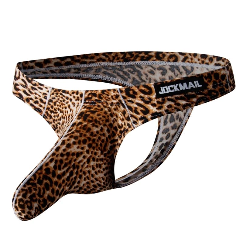 Slip bikini da uomo sexy con stampa leopardata Slip Hombre Calzoncillos Sospensorio Perizoma da uomo Slip Pouch Cuecas Biancheria intima gay