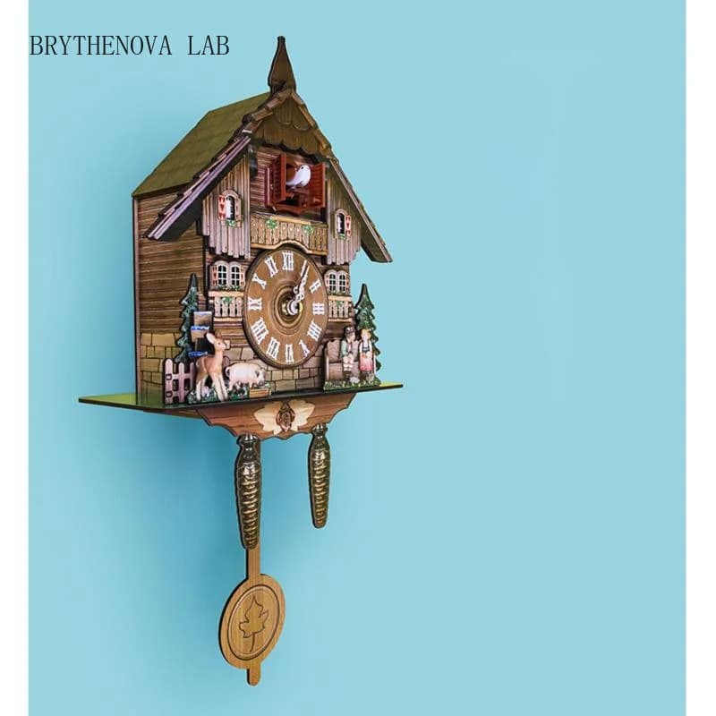 Wooden Hanging Wall Clock Bird Alarm Clock Cuckoo Decoration Home Quartz Watch Decorative Home Decor