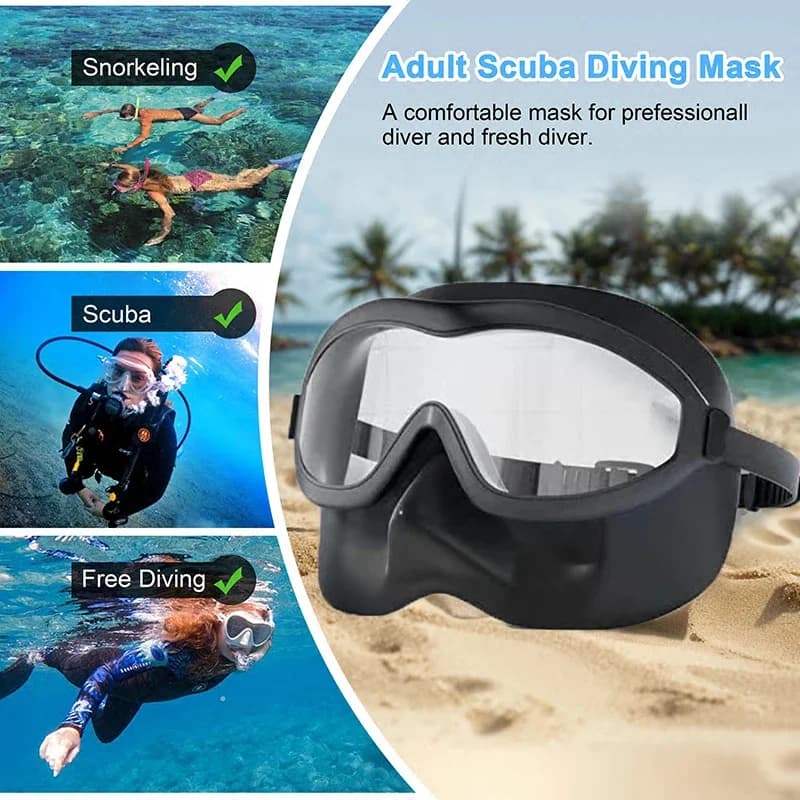 Snorkeling Mask Swimwear Snorkeling Mask Snorkeling Equipment Snorkeling equipment Scuba diving knees with large full face frame