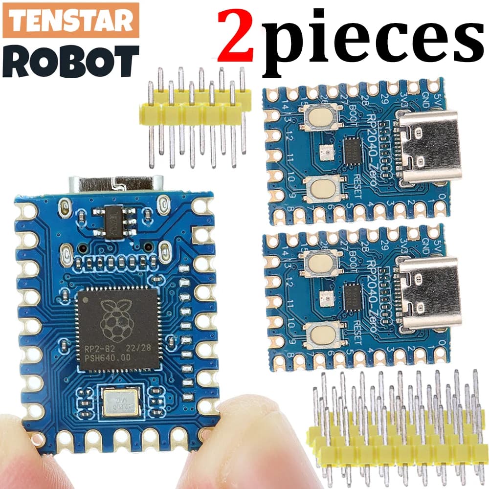 TENSTAR 2 pz RP2040-Zero Modulo RP2040 per Raspberry Pi Microcontrollore PICO Scheda di Sviluppo Dual-Core 2 MB Flash