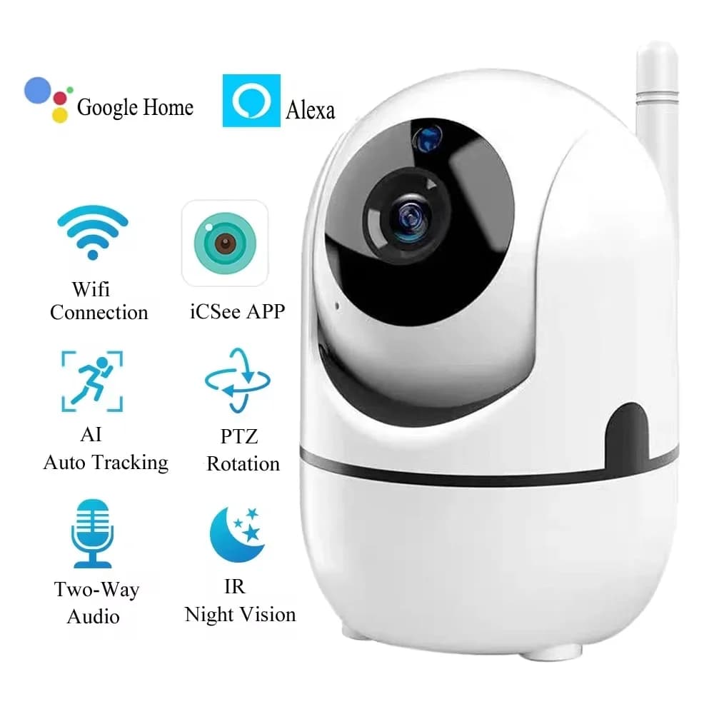 Telecamera di sicurezza Wifi ICSEE da 4 MP Telecamera di sorveglianza interna Audio bidirezionale Rilevazione movimento Monitoraggio automatico Videocamera per baby monitor