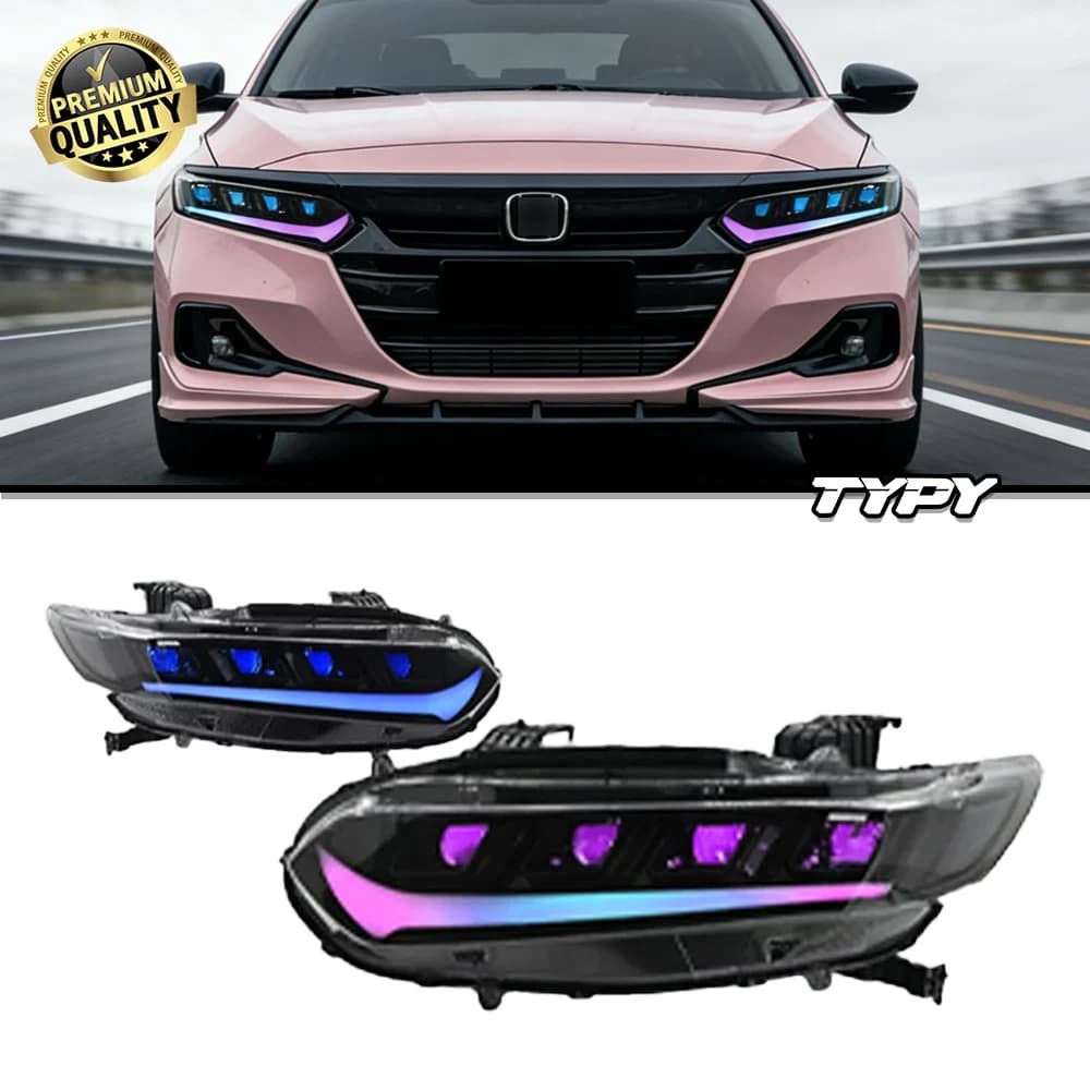 Luci per auto Honda Accord RGB 2018-2022, faro a LED con proiettore, luce diurna, accessori auto