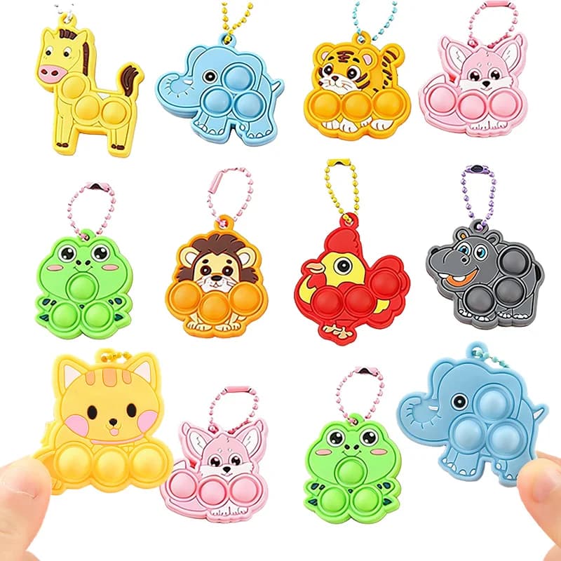 5-30 Pezzi Mini Giocattoli Antistress Push Pop Bubble, Portachiavi Decorativi, Regali per Feste di Compleanno, Premi per la Classe