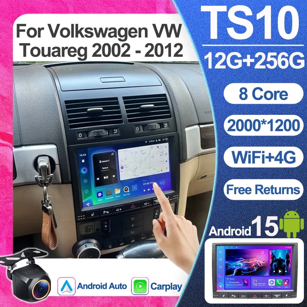 For Volkswagen VW Touareg 2002 - 2012 Carplay Android Auto DSP Cooling Fan Autoradio WIFI Touch Screen BT No 2din DVD Auto
