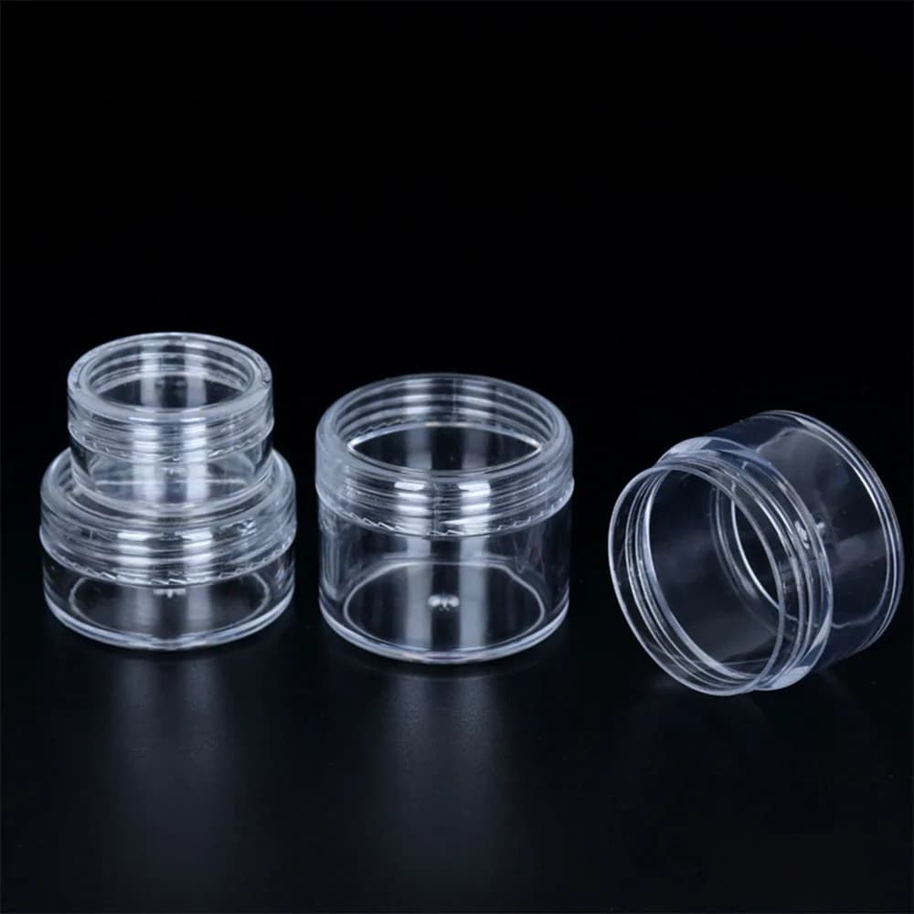 3g 5g 10g 15g 20g 30g Cosmetic Cream Vase Transparent Empty Nail Shade Glitter Lip Balm Container Makeup Sample Vase Plastic Bottle