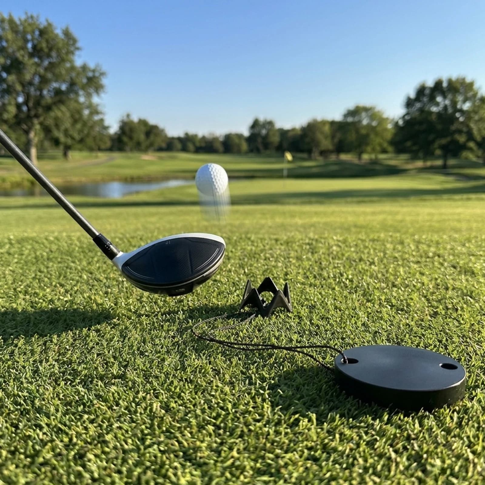 Golf Mat Tee Holder Kit with Weights Plate Stable Training Tees Reusable Plastic Golfs Simulator Tee for House Yard Grass Course