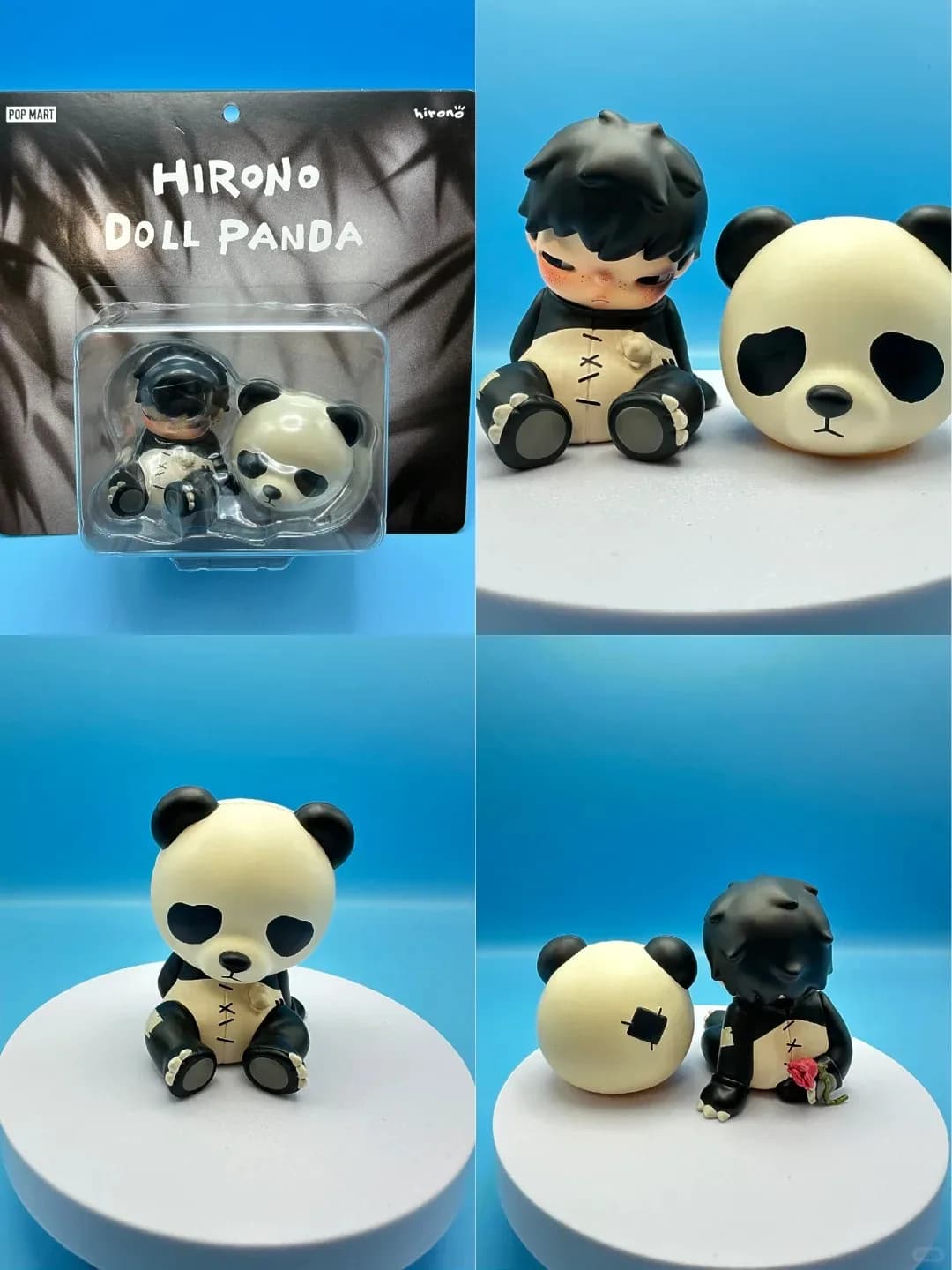 Statuette Originali e Autentiche Hirono ONO, Figurine di Panda, Carte Pendenti, Articoli Decorativi Carini e di Tendenza da Pop Mart