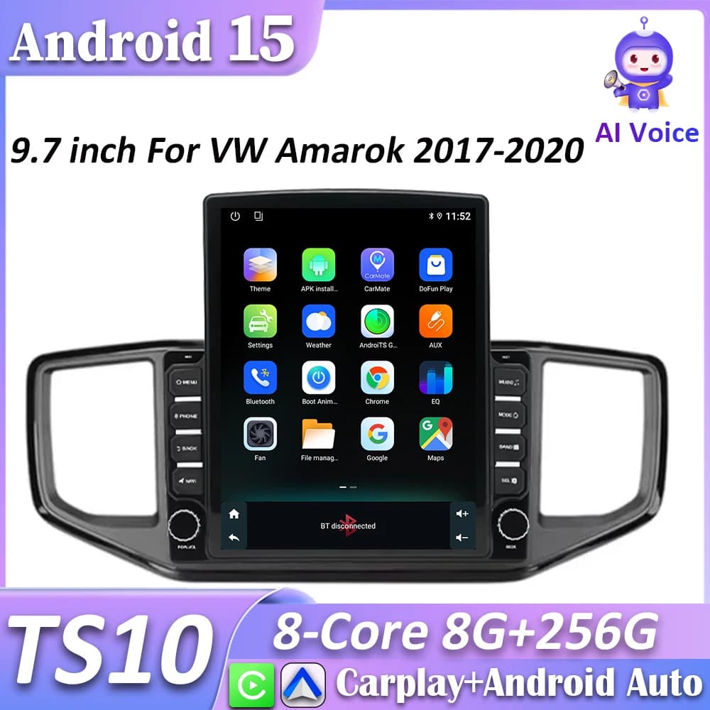 9.7 pollici Per VW Amarok 2017-2020 Autoradio Carplay di Navigazione GPS Stereo Android Auto Schermo Bluetooth 4G No 2din WiFi Autoradio