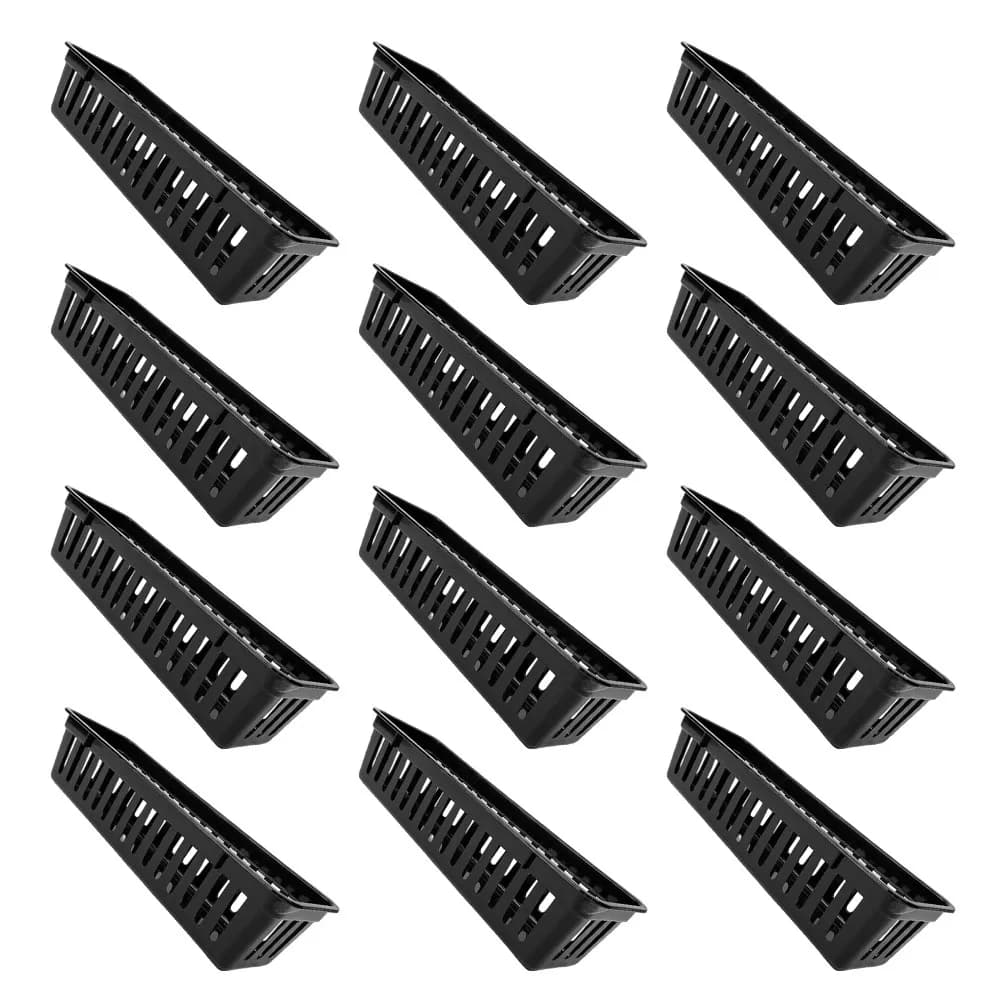 Set di 12 Cestini Portaoggetti, Organizzatore per Matite da Aula, Vassoio Organizzatore da Scrivania in Plastica per Cancelleria, Pastelli e Materiali Artistici
