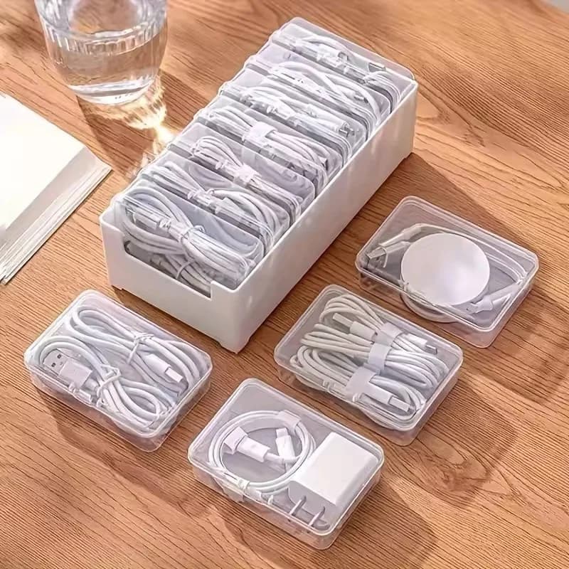 Cable Jewelry Accessories Organizer Storage Box Durable Plastic Office Supplies Daily Office Supplies Storage for charging cables