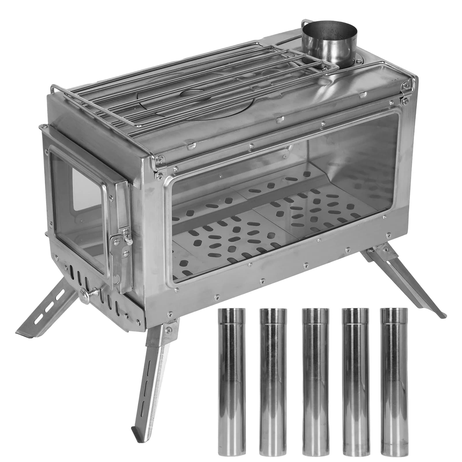 Portable wood stove with fireplace, fireplace, wood stove, anti-rust, for tents, shelters, camping