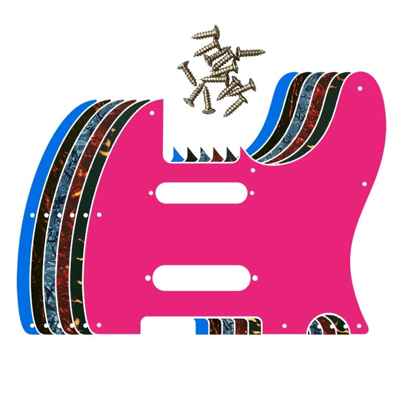 Parti per chitarra personalizzate Pleroo - Per US 8 fori per viti Nashville SS Pickup singoli Piastra antigraffio per plettro per chitarra Tele