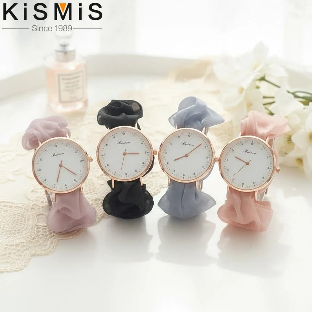 Orologio da donna al quarzo con cinturino in tessuto colorato senza chiusura, orologio digitale elegante e casual per studenti
