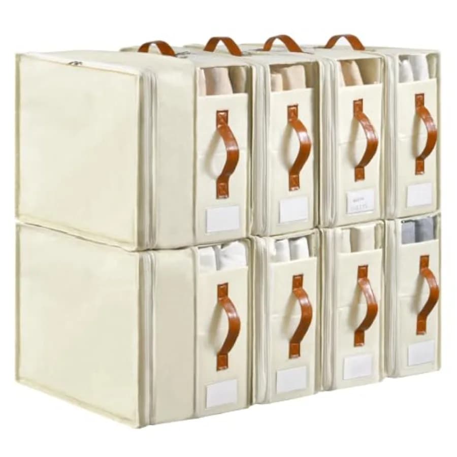 Organizzatori per Lenzuola e Armadietti per Biancheria, Contenitori Pieghevoli con Cerniera Regolabile per Biancheria da Letto Queen o King Size