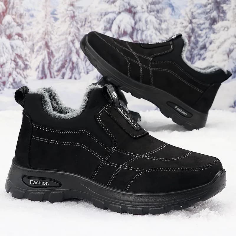 Cotton shoes for middle-aged and elderly men, winter Beijing-style cloth with added fleece thickened warmth