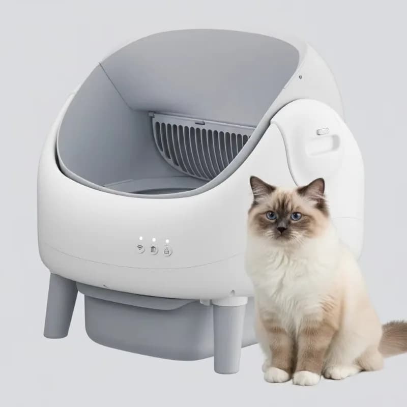 Lettiera per Gatti Grande Autopulente con Controllo Wi-Fi, Toilette Elettrica Automatica Intelligente per Gatti
