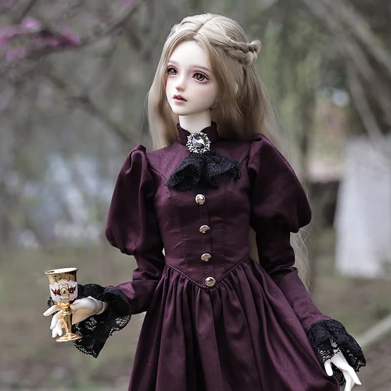 Elina BJD Doll 1/3 bella elegante signora Vintage aristocratico viola vestito resina Art Toy Shuga Fairy