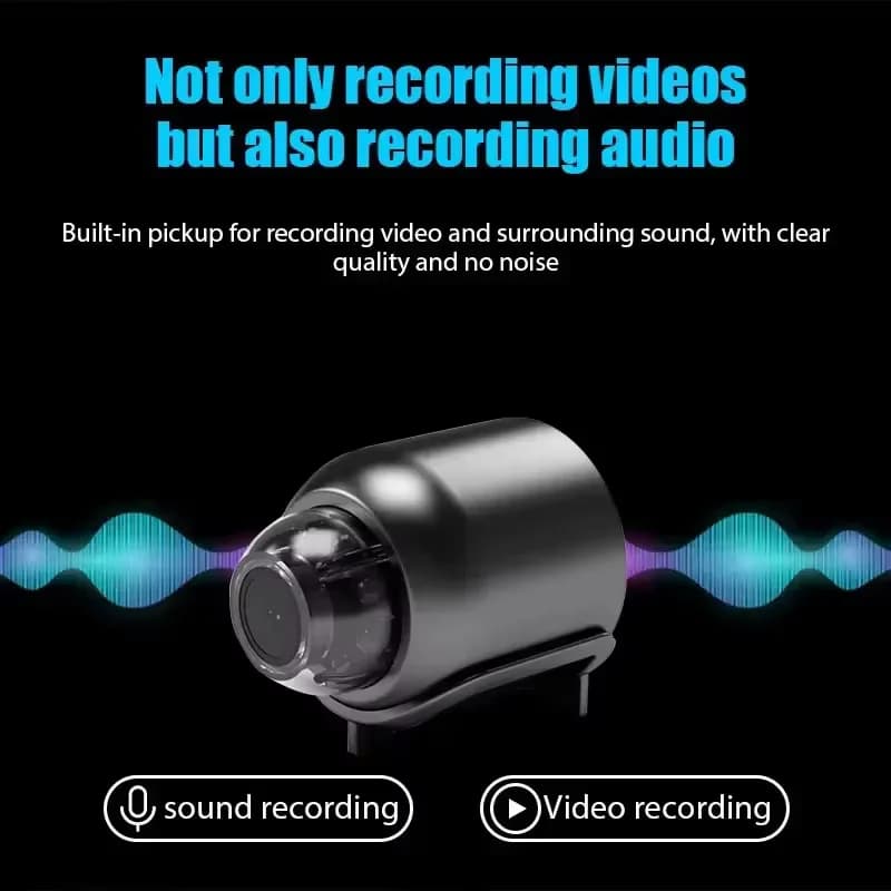 Telecamera Mini HD 1080P 2026 Wireless WiFi per Monitoraggio Bambini, Sicurezza Interna, Sorveglianza con Visione Notturna, Registratore IP