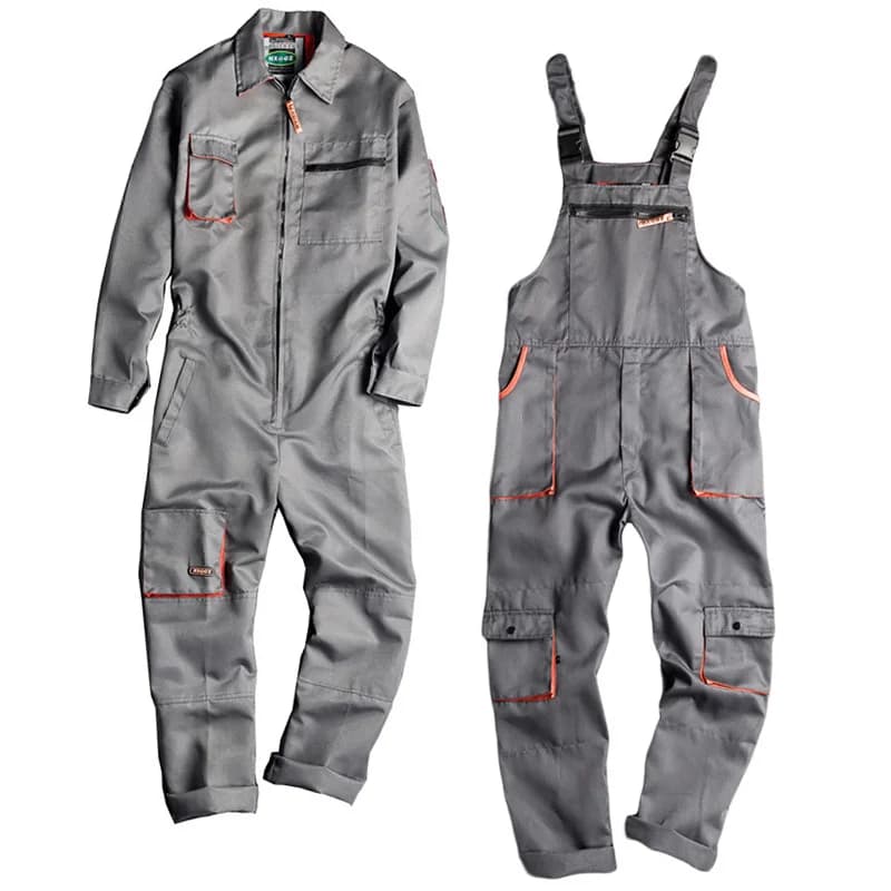 New Men's Long-Sleeved Overalls with Zipper Pocket Jumpsuit Fashion Labor Casual Work Clothes Plus Size S-4xl