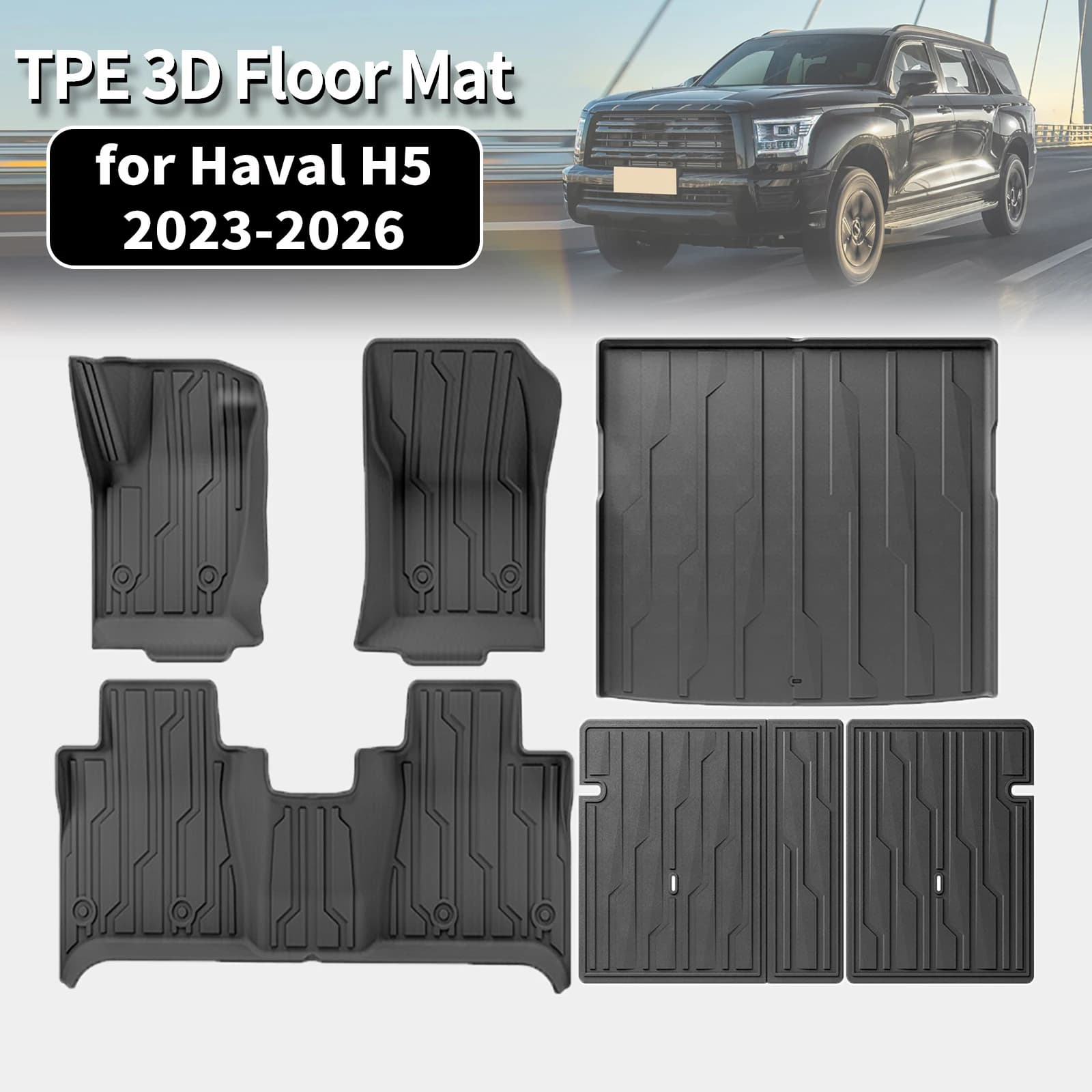 for Haval H5 X-Series 2023 2024 2025 2026 LHD Eco-Friendly TPE Floor Mat & Trunk Pad Non-Slip Dustproof Car Interior Accessories