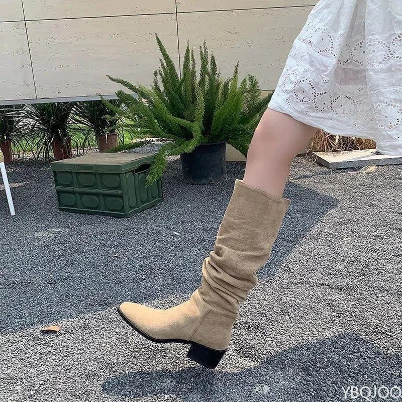 Stivali alti semplici alla moda da donna nuovi stivali lunghi comodi casual primavera autunno Scarpe da donna eleganti e minimaliste