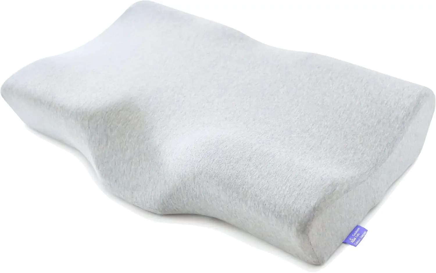 Cuscino Cervicale Ergonomico per Supporto del Collo con Memory Foam e Rivestimento in Cotone Organico per Chi Dorme di Lato