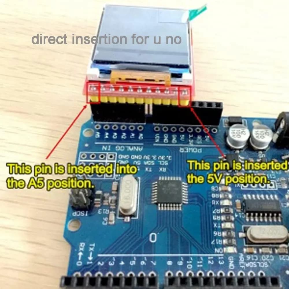 Display LCD TFT SPI da 1,44" 128x128 ST7735S 5V/3.3V 11-Pin per Arduino UNO Mega2560 Raspberry Pi