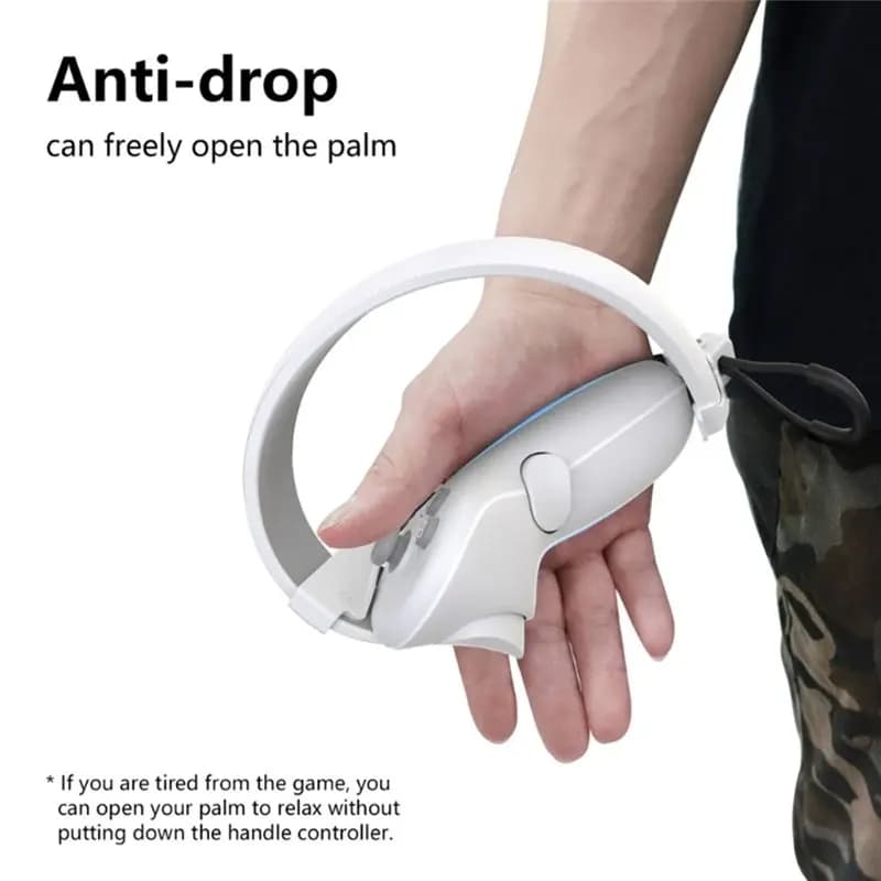 Welcome Deal~VR Handle Grip Straps for 4 VR Gaming Headset Controller Belts Light Leakage Pad VR Accessories-Light Grey