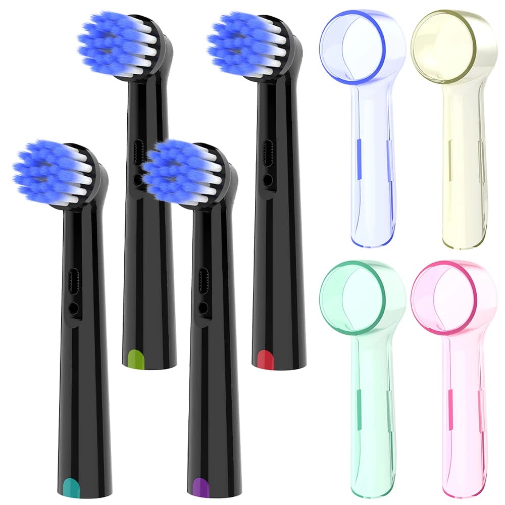 Ultra soft spare heads and dust cover for brush heads, compatible with Oral B Pro 1000 electric toothbrush