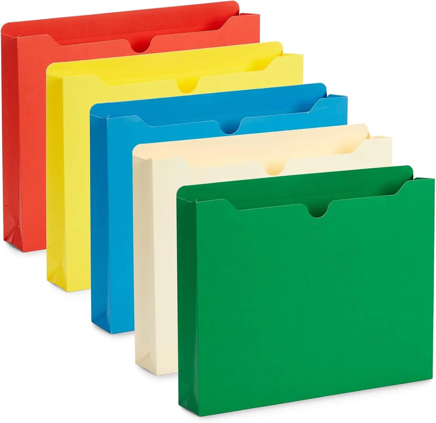 Cartelle Espandibili da 2 Pollici, Formato Lettera, Resistenti con Linguette Rinforzate, Colori Assortiti, Confezione da 25