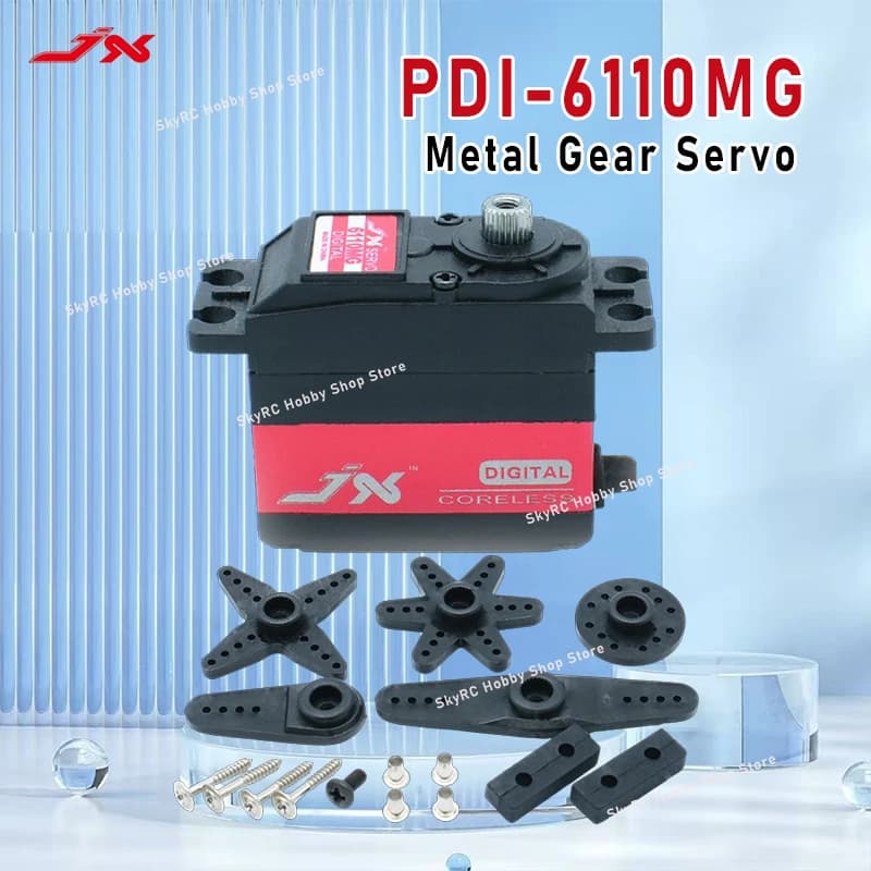 Servo Digitale JX PDI-6110MG 4.8-6V 13KG ad Alta Coppia Senza Nucleo per Aeromodelli RC, Elicotteri e Parti di Ricambio