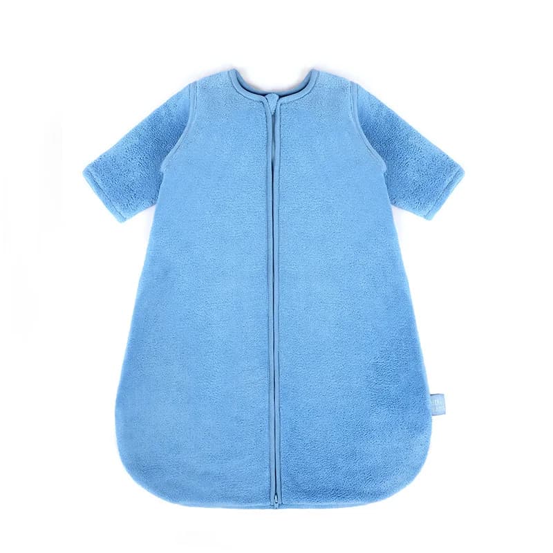 Anti-scale baby plush bag, soft coral velvet sack for kids and girls, sleeping bag with removable sleeves