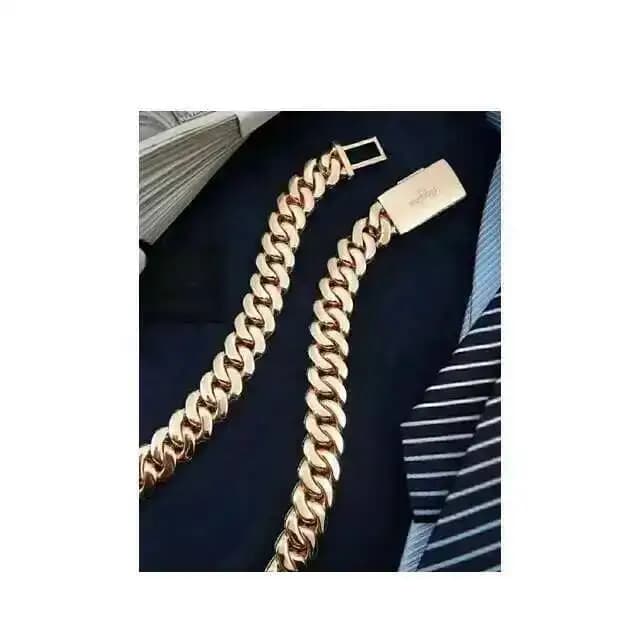 Lucchetto personalizzato 16mm Miami Catena a maglie cubane Vvs Moissanite Diamond Stubbed Argento sterling 925 Placcato oro rosa 18-24