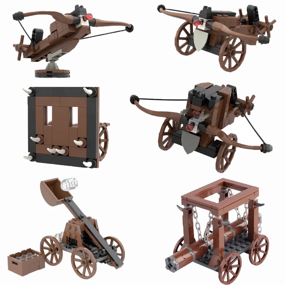 MOC Modello di Siege Modello di Balestra Armi Medievali Building Block Carrelli Segio Motori Mattoni Parti Accessori Regali Fai da Te