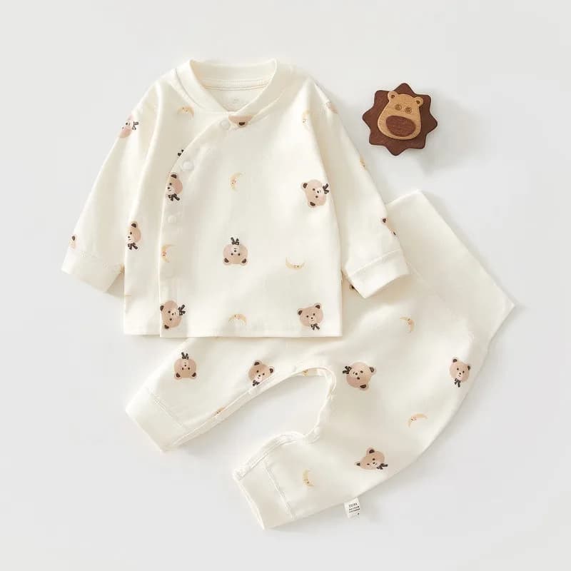 Abbigliamento per Neonati, Tutina Lunga in Puro Cotone, Comoda, a Vita Alta, Protezione Pancia, Set Separato, Pigiama Primaverile e Autunnale per Bambini