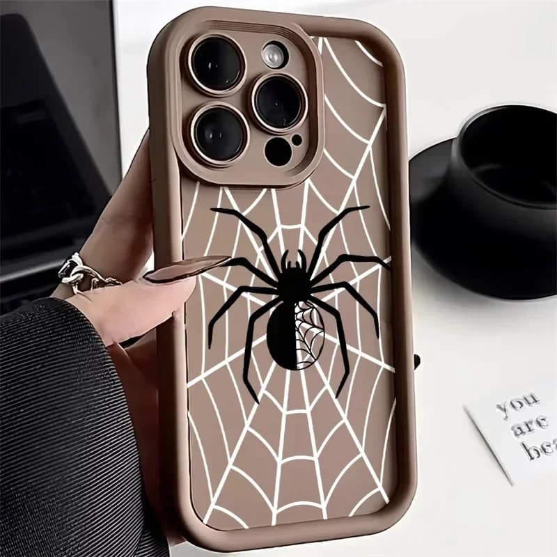 Paraurti per telefono con motivo ragno di lusso per iPhone 17AIR 16 15 14 13 12 11PROMAX Cover morbida antiurto