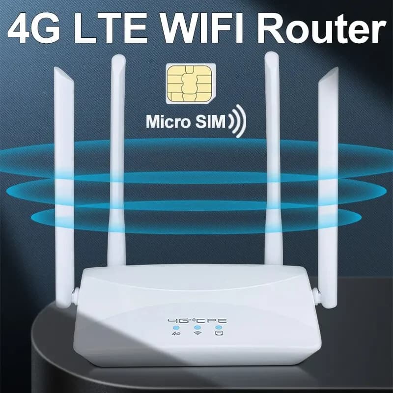 Router WiFi 4G LTE Ripetitore Extender WIFI 150Mbps 4 antenne Ripetitore segnale di alimentazione Scheda Micro SIM intelligente per Home Office