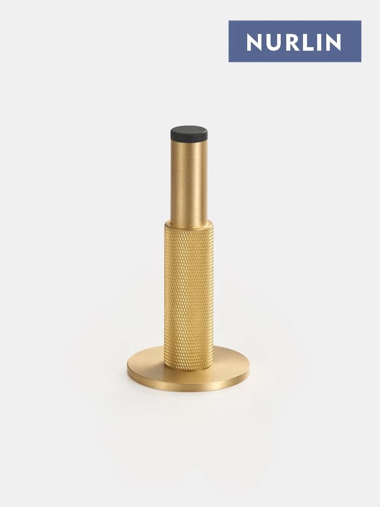 Nurlin Fermaporta zigrinato in ottone Fermaporta per porta del bagno Fermaporta per porta paraurti per montaggio a parete per pavimento resistente