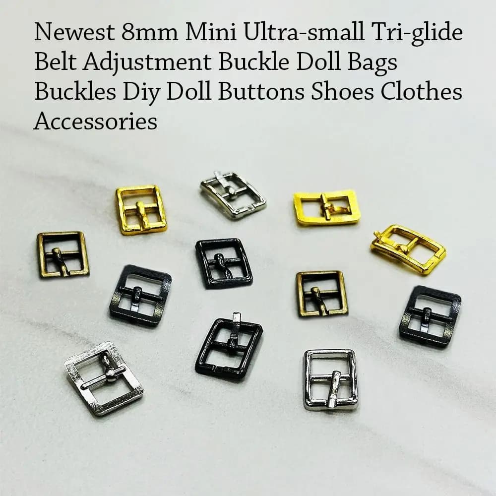 10 pz nuova regolazione Tri-glide fibbia della cintura più nuovo Mini fai da te bambola bottoni Ultra-piccolo 8mm scarpe vestiti accessori cintura bambola fai da te