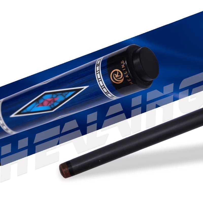 OKHEALING Stecca da biliardo/proiettile professionale in fibra di carbonio Punta da 12,4 mm 1/2 Giunto centrale Testa in legno ad alta tecnologia