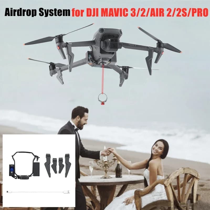 Lanciatore del sistema Airdrop per DJI MAVIC 3/2/AIR 2/2S/PRO Drone Fishing Bait Delivery Parabolic Airdrop System accessorio Quadcopter
