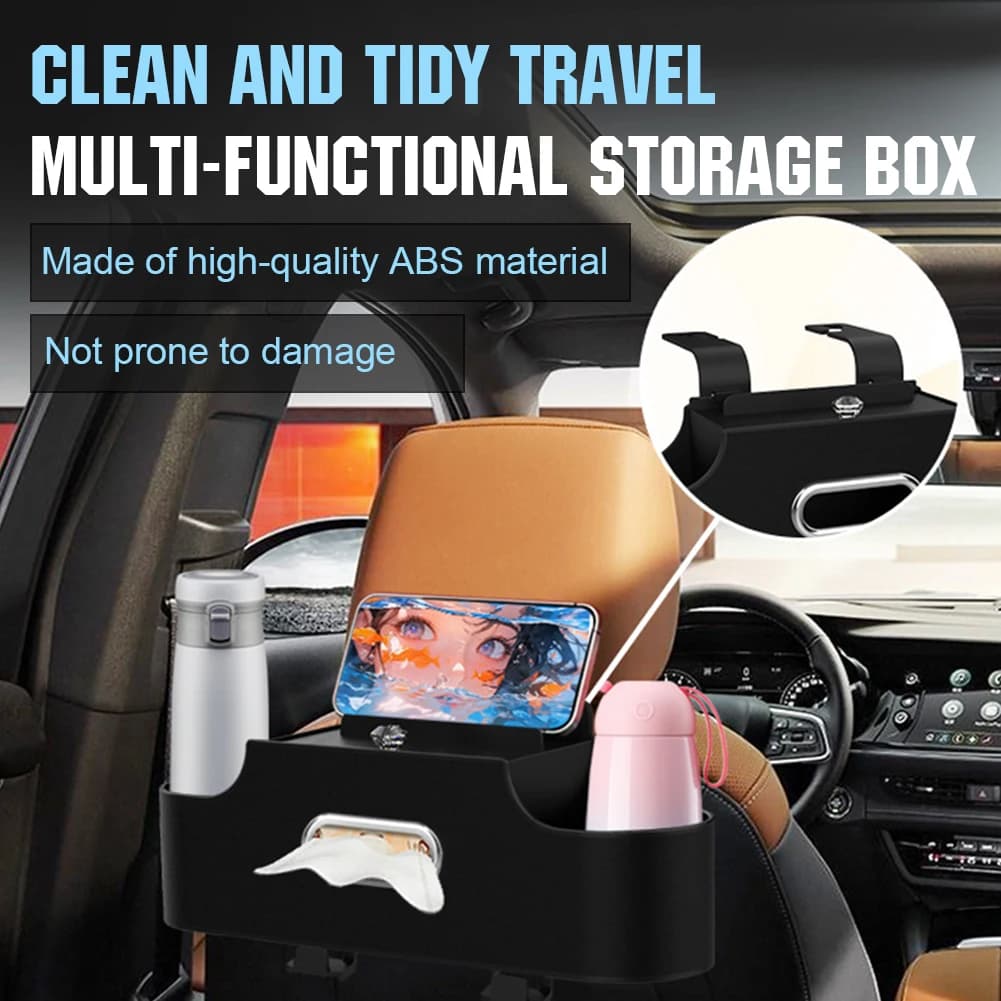 Borsa portaoggetti per schienale seggiolino auto 4 in 1 con portabicchieri in tessuto Scatola portaoggetti per veicolo Ganci appesi Organizzatore per seggiolino auto Accessori auto