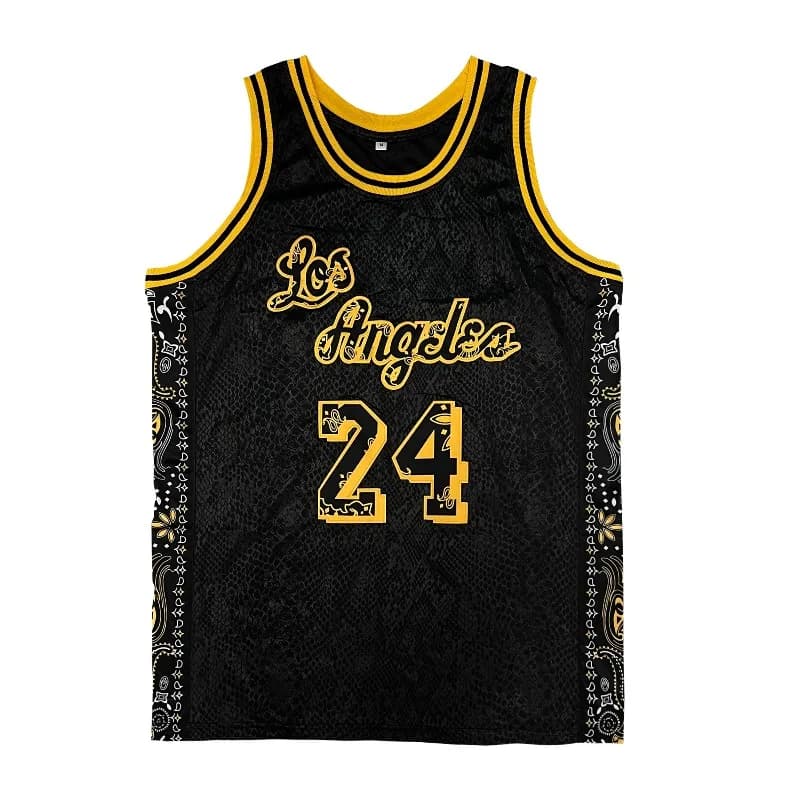 Men's Clothing # Embroidered basketball jersey Los Angeles 24 Sleeveless, breathable sports uniform for training, competition, casual clothing