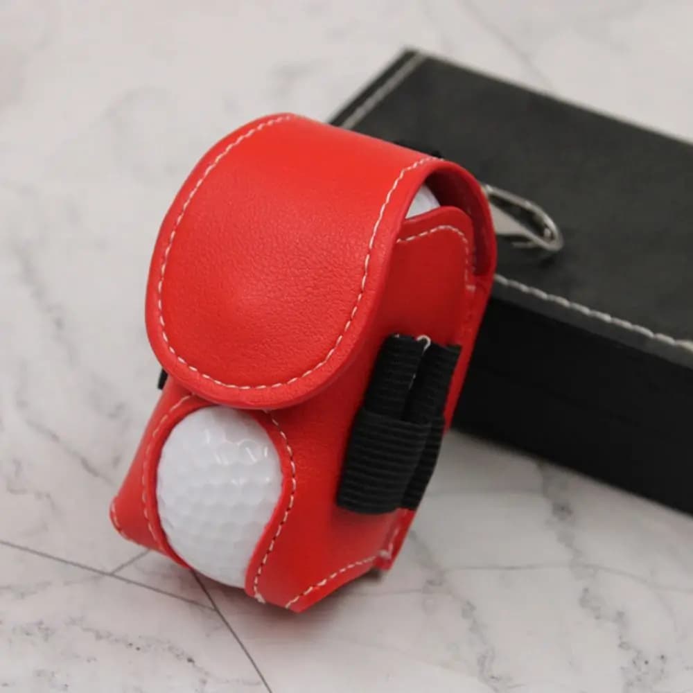 Borsa Portatile per Palline da Golf da Appendere in Vita, in Pelle PU, con Fibbia in Metallo, Impermeabile, per Set Tee da Golf, per Esterni