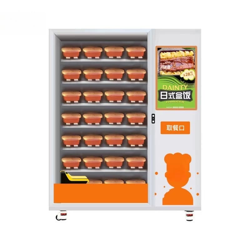 Distributore automatico commerciale personalizzato per riscaldamento a microonde, pasta, riso, pre-ramici, pasto veloce Bento refrigerato