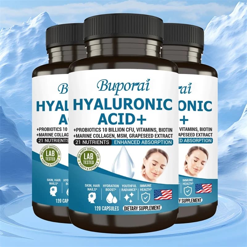 Hyaluronic Acid Supplement: vitamin for hair growth for men and women, suitable for nails and skin, immune regulator